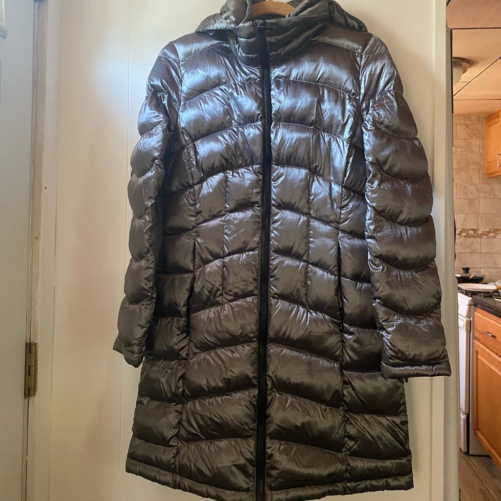 long hooded puffer jacket